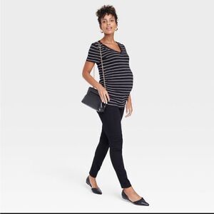 Over-belly denim maternity pants